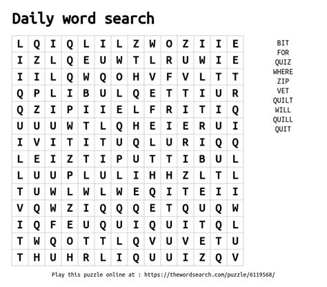 Daily word search Word Search