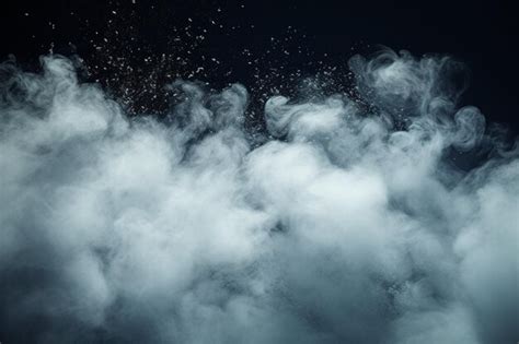 Premium Photo | Cold wind effects with white smoke and flying snowflakes