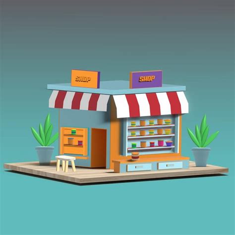 Premium Vector 3d Shop Illustration Or 3d Store Illustration