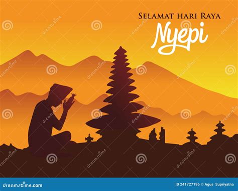 Selamat Hari Raya Nyepi Translation Happy Day Of Silence Nyepi Vector