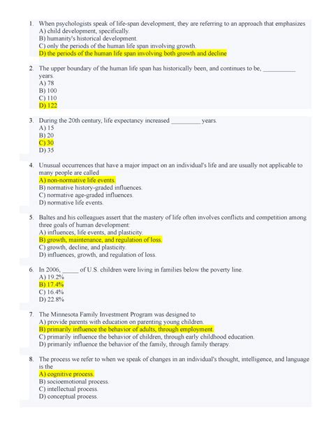 Psyc 2314 Exam 1 Quiz Motor Work When Psychologists Speak Of Life