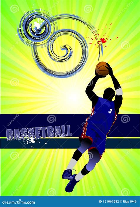 Cartel Del Baloncesto Ilustraci n Del Vector Ilustración del Vector