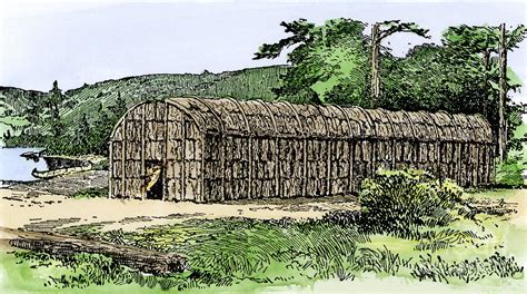 History Of Indigenous Peoples Longhouse Of Iroquois Indians Colourful