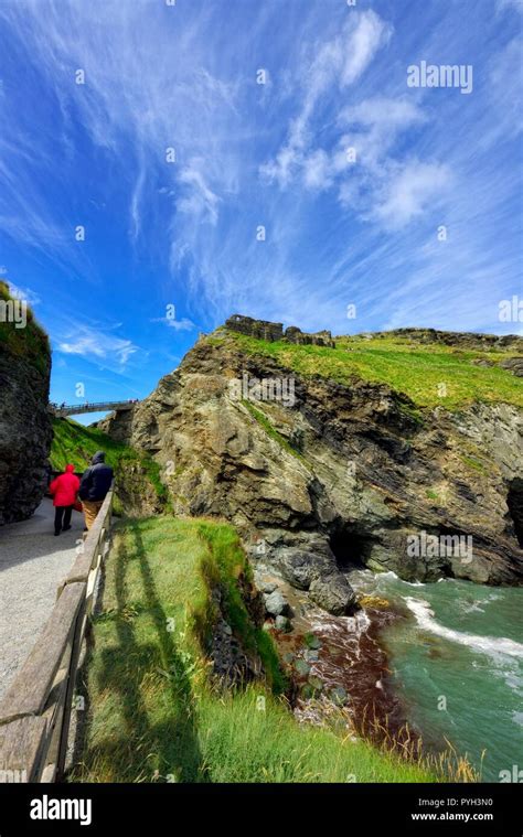 Merlins Cave Tintagel Castle Island Peninsularcornwallenglanduk