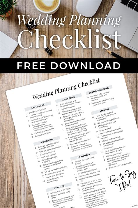 wedding planner list printable
