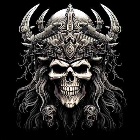 Premium Ai Image Skull Pirates Tattoo Tshirt Design Dark Art