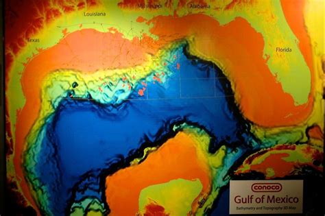 "Bathymetry and Topography 3D map of the Gulf of Mexico" by Ann Reece ...