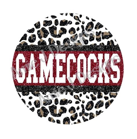 Gamecocks Maroon Black Center Glitter Leopard Circle PNG - Etsy ...