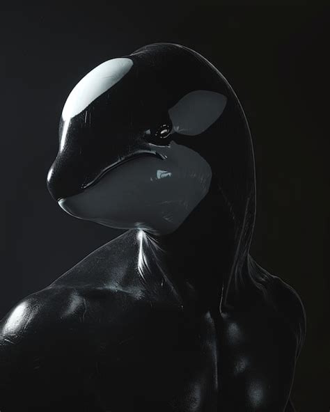 Premium AI Image | Orca killer whale human animal hybrid on dark background