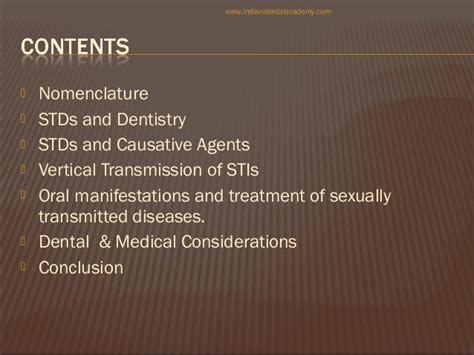 Oral Manifestations Of Sexually Transmitted Diseases Dental Courses