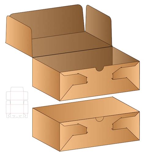 Caja De Embalaje Troquelado Plantilla Vector Premium