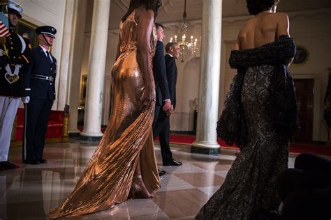 Michelle Obama shines in Versace at White House dinner - The Boston Globe