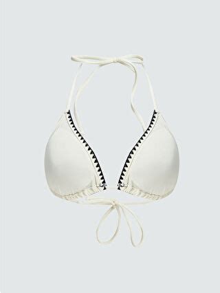 LCW DREAM Ekru Nakışlı Çıkarılabilir Pedli Kadın Bikini Üst S5DO01Z8