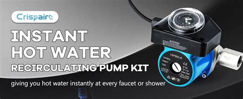 Crispaire Instant Hot Water Recirculating Pump Kit With Stainless Steel Bypass Valve For
