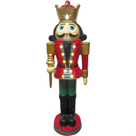 Fraser Hill Farm 4 Ft Nutcracker King With Crown And Scepter Resin