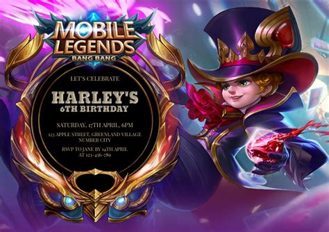 Mobile Legends Birthday Invitation Template Postermywall