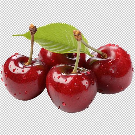 Premium Psd Fresh Healthy Ripe Cherries Fruit