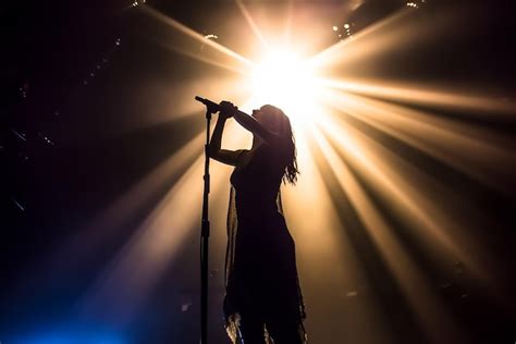 Premium Photo Beautiful Singer Singing On The Stage