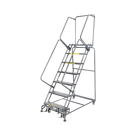 Ballymore 072414 M 2000 Series 7 Step Gray Steel Rolling Safety Ladder