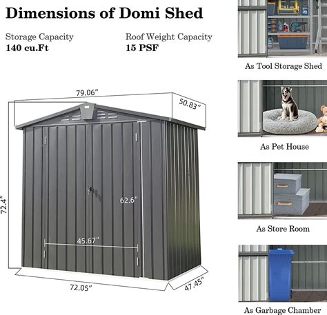 Domi Outdoor Storage Shed X Patio Metal Garden Shed With