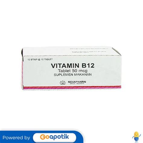 Jual VITAMIN B12 NOVAPHARIN 50 MCG BOX 100 TABLET Shopee Indonesia