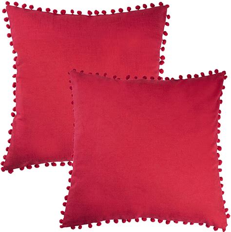 Accent Home Decorative Square 2 Pc Cotton Linen Cushion Cover With