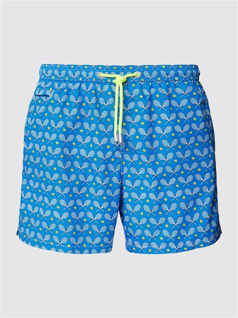 Mc Saint Barth Badehose Mit Allover Print Modell Fantasy Blau