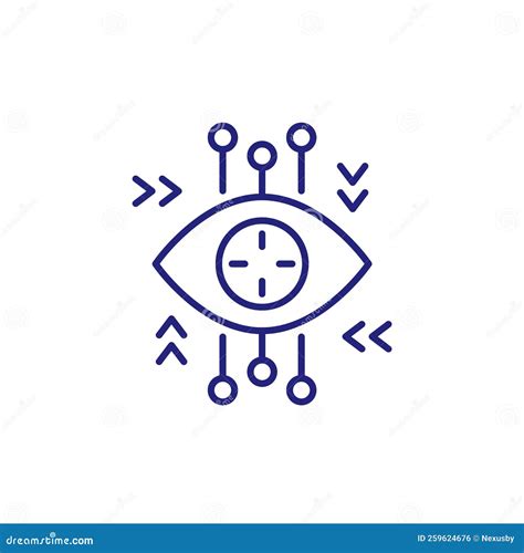 Eye Tracking Tracker Line Icon On White Stock Vector Illustration Of