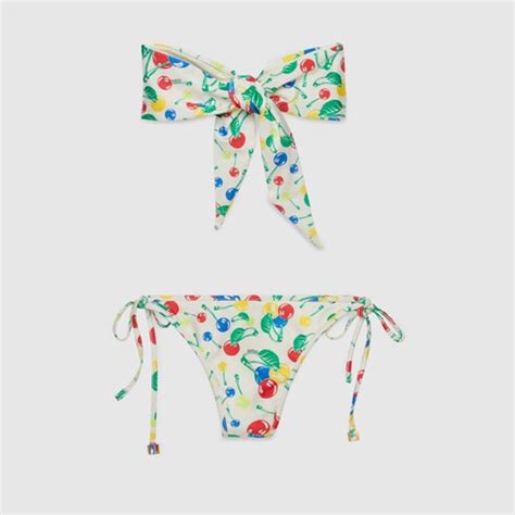 Gucci Cherries Print Jersey Bikini Set 740553XHAIE9275