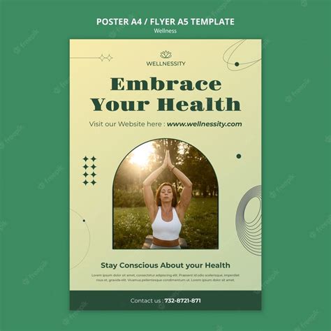 Free PSD | Wellness concept poster template