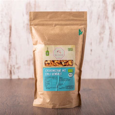 süssundclever de Bio Cashewkerne geröstet gesalzen mit Chili 1