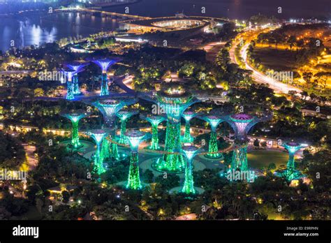 Gardens by the Bay at night, Singapore Stock Photo - Alamy