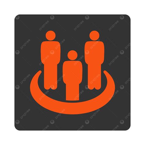 Social Group Icon Isolated Button Icon Orange And Gray Glyph Png