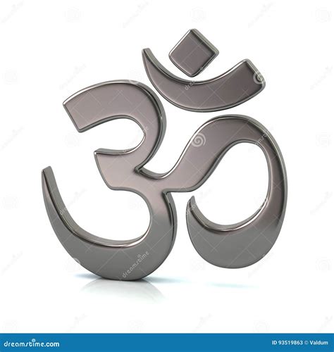 Silbernes Symbol Aum Oder Om Von Hinduismus Stock Abbildung