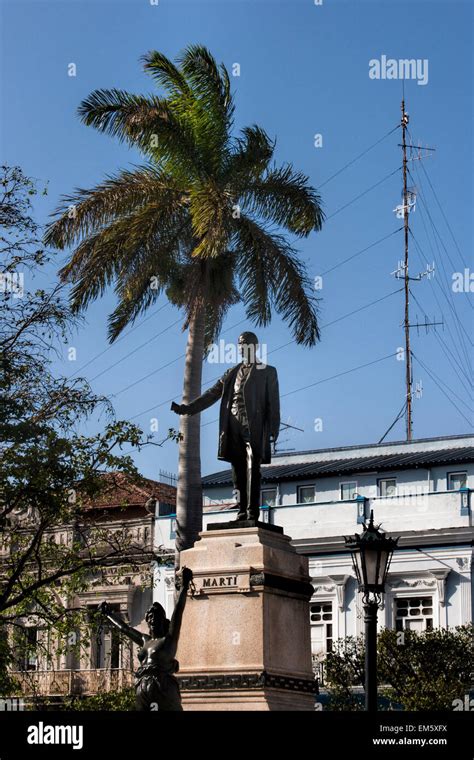 Bronze Statue Of Cuban Poet Jose Marti In The Centre Of Matanzas Under