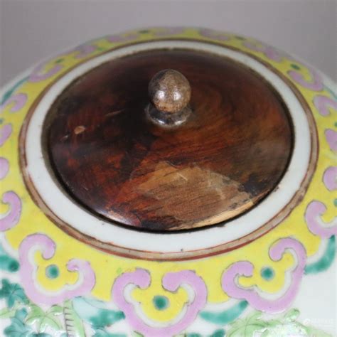 Bidlive Hoher Ingwertopf Mit Holzdeckel China Qing Dynastie