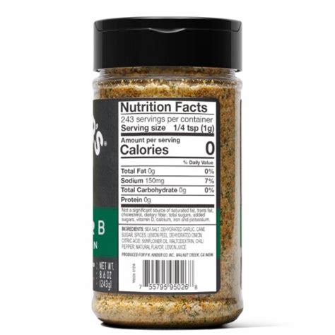 Kinder S Garlic And Herb With Sea Salt And Lemon Pepper Seasoning Blend 8 6 Oz 1 Unit