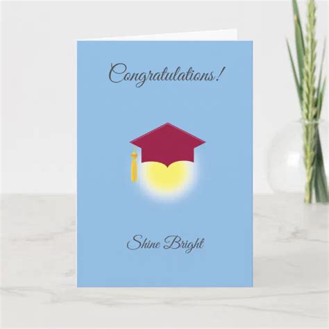 Graduation Congratulations on Light Blue Card | Zazzle