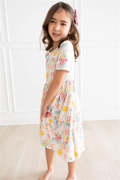 Mila And Rose Sunshine And Rainbows Ss Twirl Dress