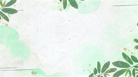 Watercolor Green Leaves Green Fresh Border Powerpoint Background For