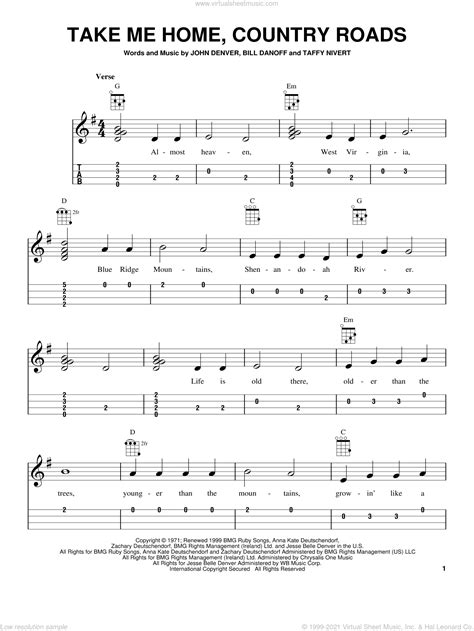 Take Me Home Country Road Guitar Chords