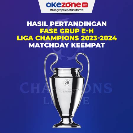 Hasil Lengkap Pertandingan Fase Grup E H Liga Champions