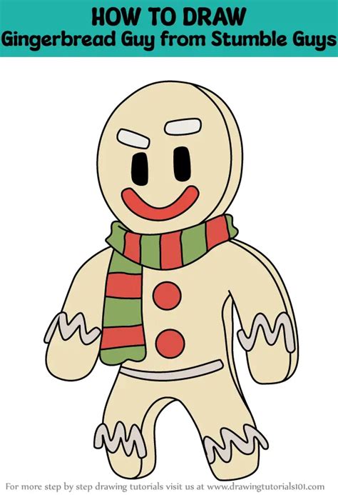 How To Draw Gingerbread Guy From Stumble Guys Stumble Guys Step By