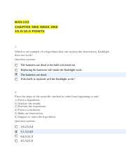 Biol Chapter One Week One Study Questions Docx Biol Chapter One