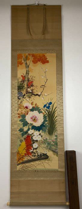 Hanging Scroll Painting Bone Silk Signed And Sealed Catawiki