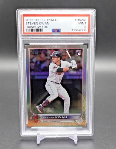 Topps Update Steven Kwan Rc Rainbow Foil Parallel Psa Mint