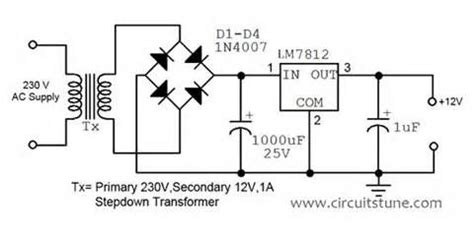 12 volt power supply circuit | Power supply circuit, Circuit diagram ...