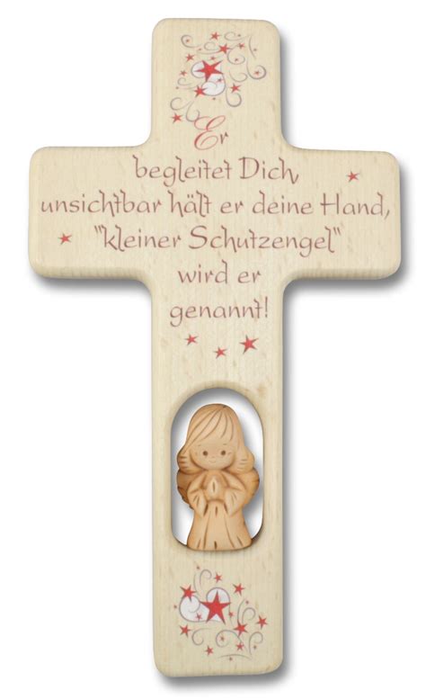 Kreuz F R Kinder Schutzengel Gebet Baby Ton Engel Kruzifix Holz Wandkreuz