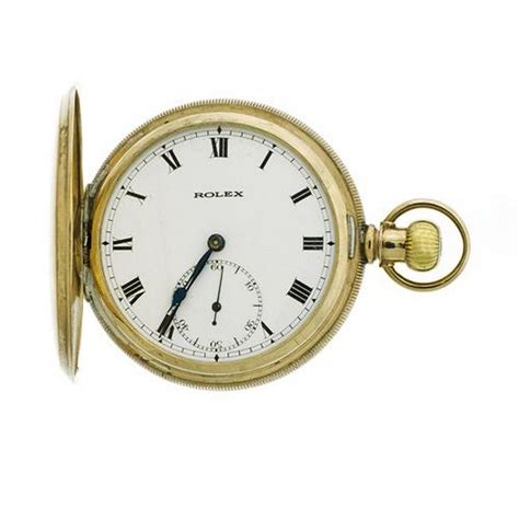 Rolex 9ct Gold Full Hunter Pocket Watch With Enamel Dial Watches