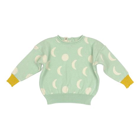 Bayiri Pull Tricot Coton Bio Moon Vert Pâle Smallable